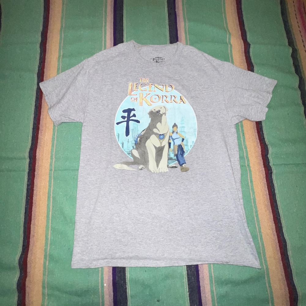 Nickelodeon Legend of Korra T-Shirt Mens Medium Gray Naga Graphic Tee AY81